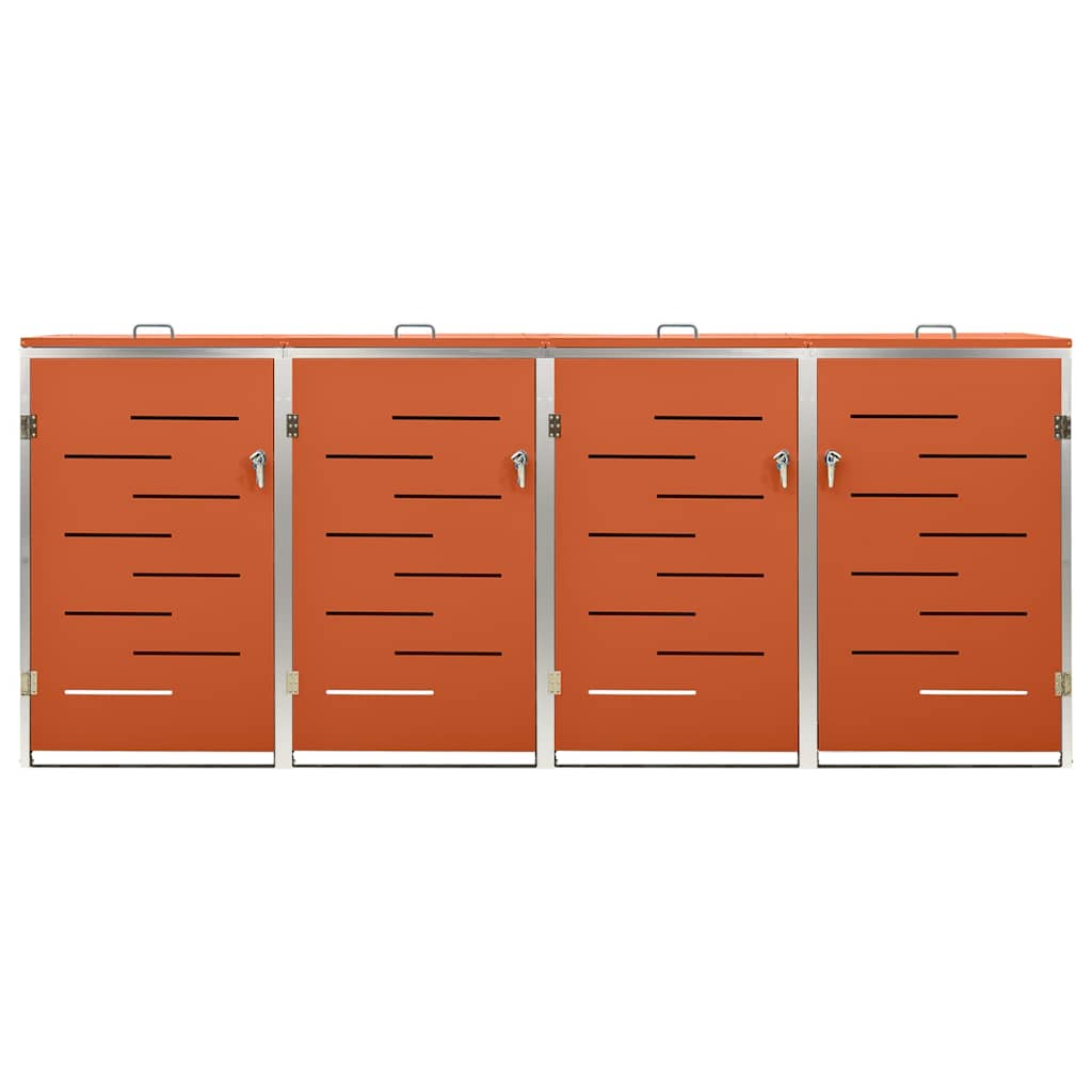 Mülltonnenbox für 4 Tonnen 276,5x77,5x115 cm Edelstahl