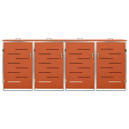 Mülltonnenbox für 4 Tonnen 276,5x77,5x115 cm Edelstahl
