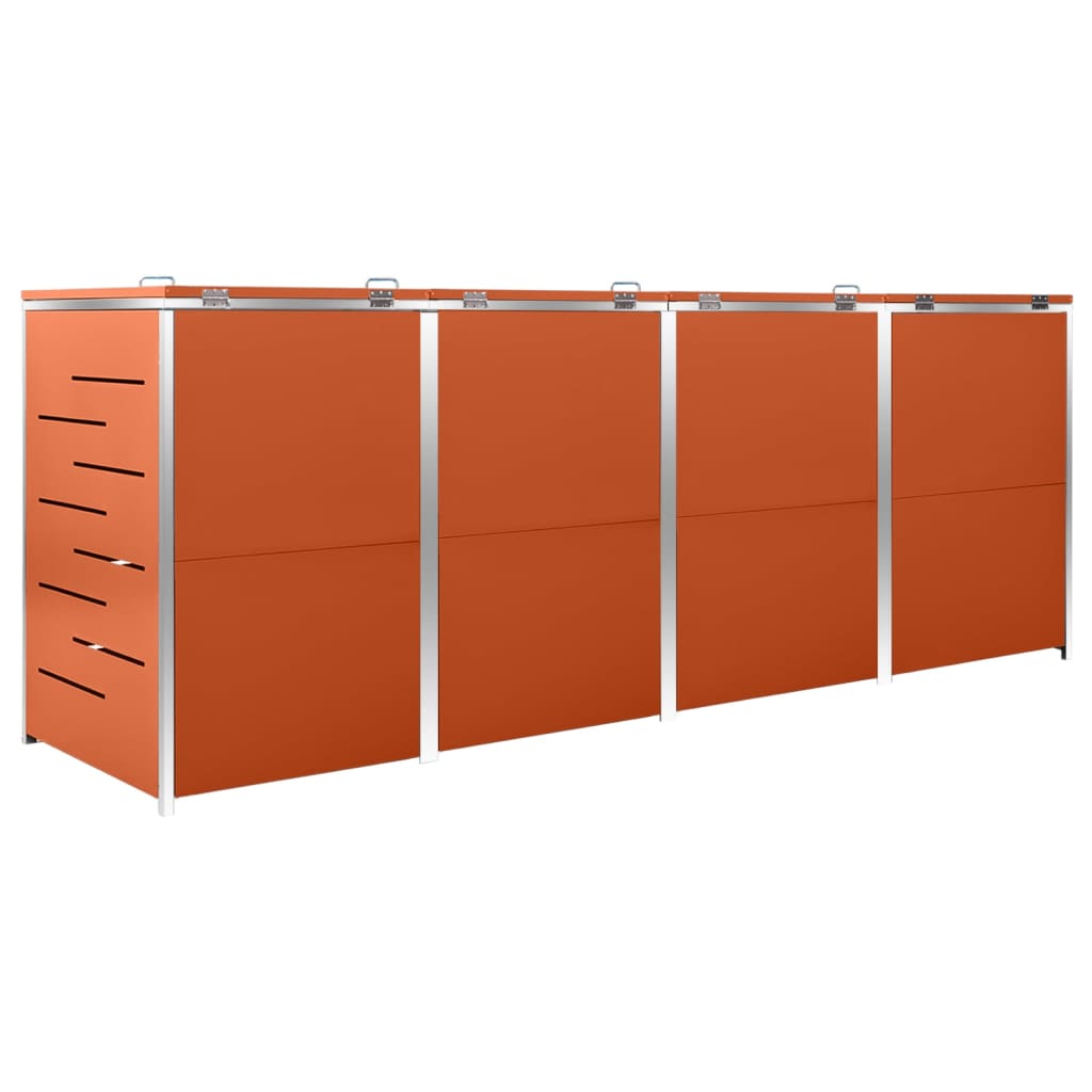 Mülltonnenbox für 4 Tonnen 276,5x77,5x115 cm Edelstahl