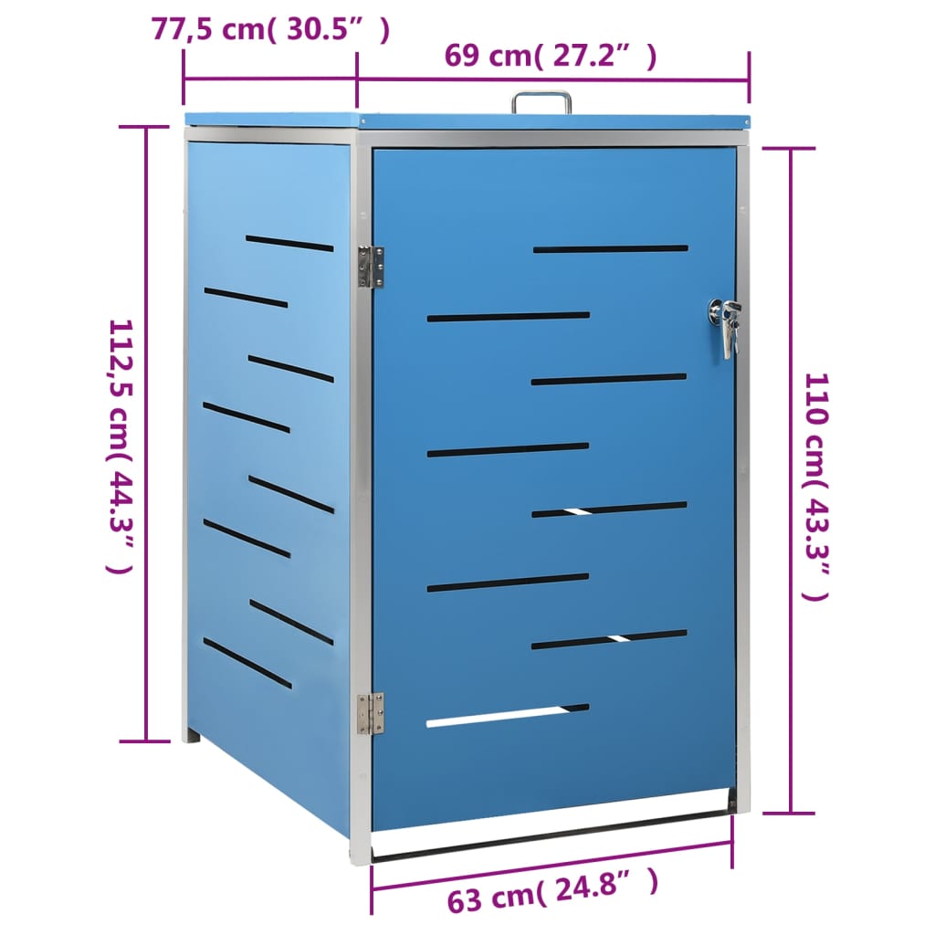 Mülltonnenbox für 1 Tonne 69x77,5x115 cm Edelstahl