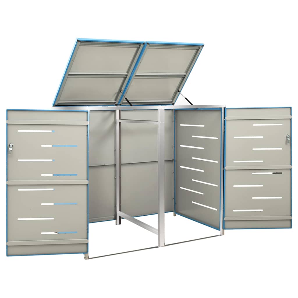 Mülltonnenbox für 2 Tonnen 138x77,5x115 cm Edelstahl
