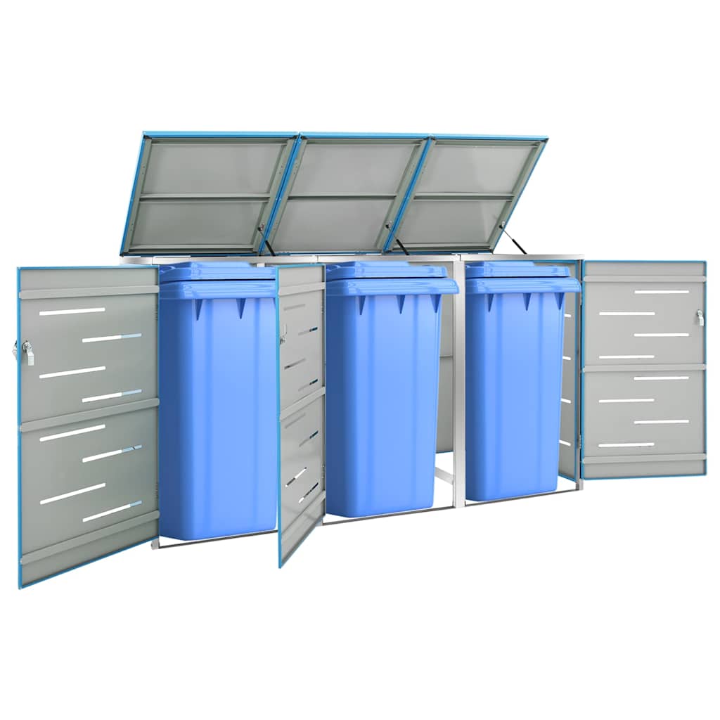 Mülltonnenbox für 3 Tonnen 207x77,5x115 cm Edelstahl
