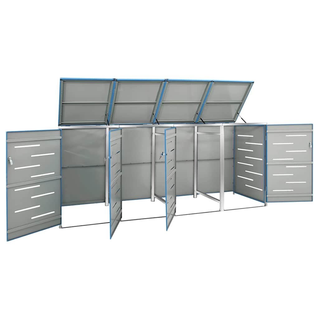 Mülltonnenbox für 4 Tonnen 276,5x77,5x115 cm Edelstahl