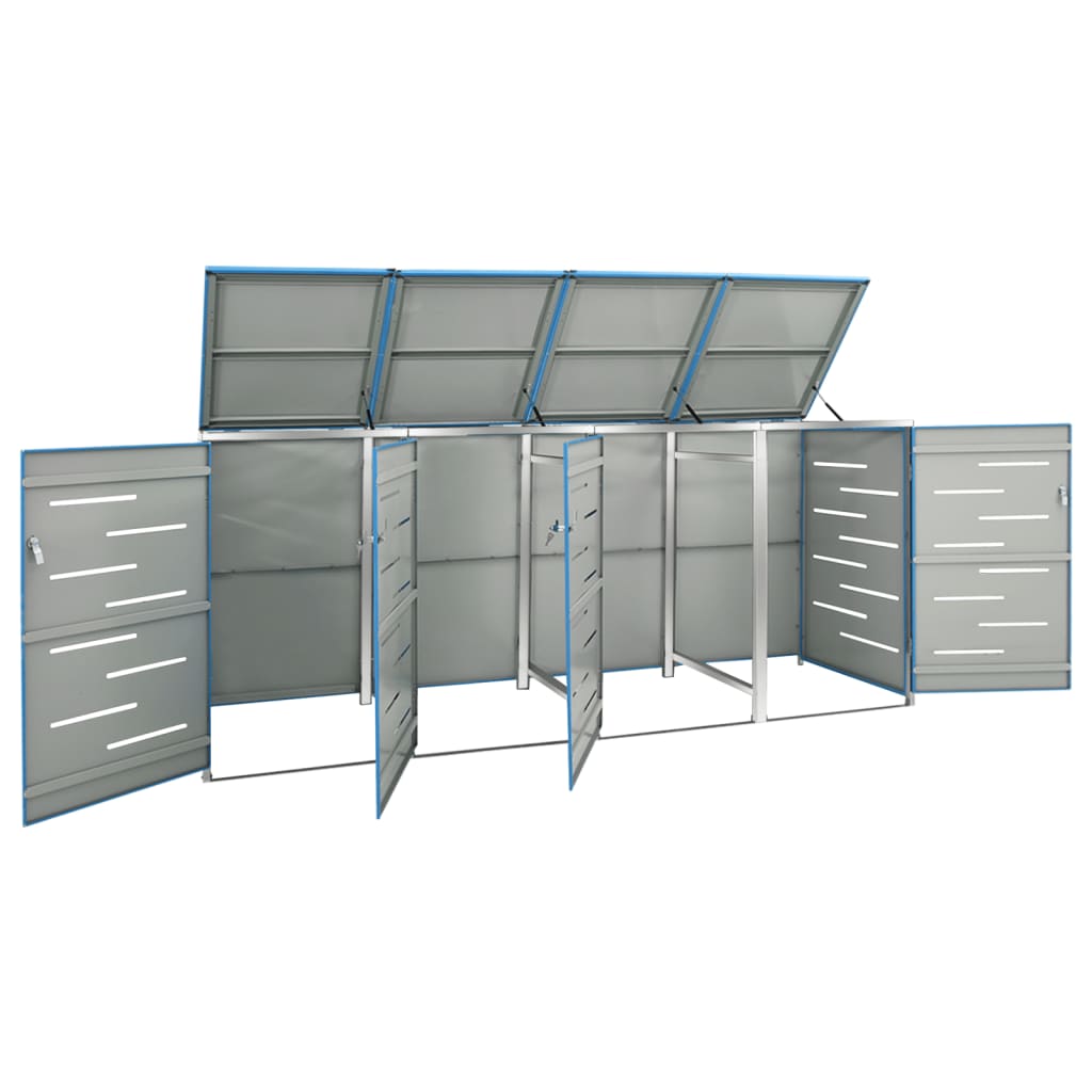 Mülltonnenbox für 4 Tonnen 276,5x77,5x115 cm Edelstahl