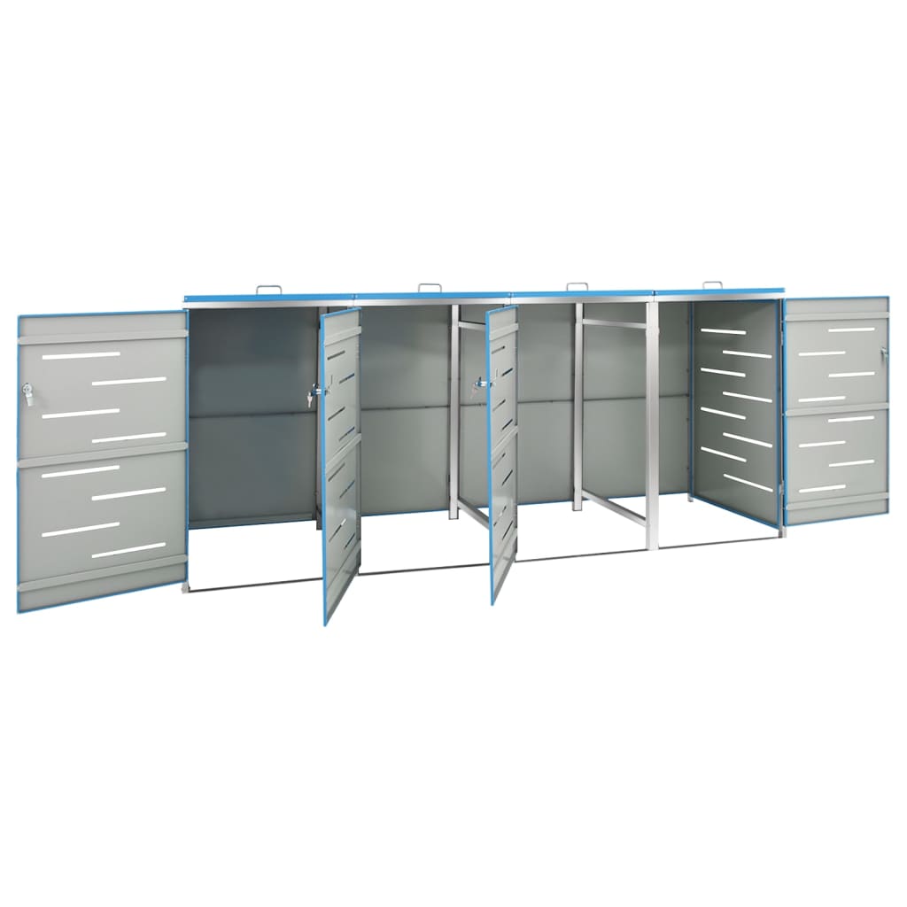 Mülltonnenbox für 4 Tonnen 276,5x77,5x115 cm Edelstahl