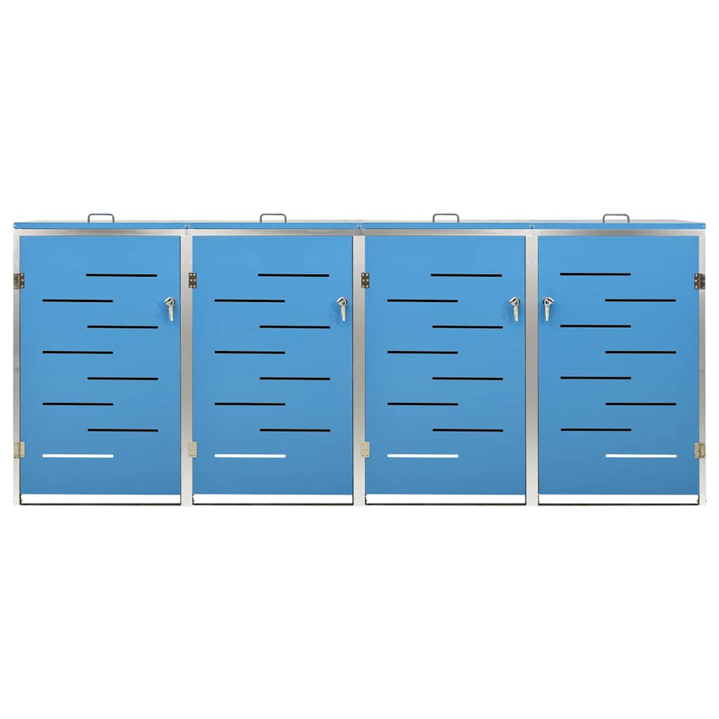 Mülltonnenbox für 4 Tonnen 276,5x77,5x115 cm Edelstahl
