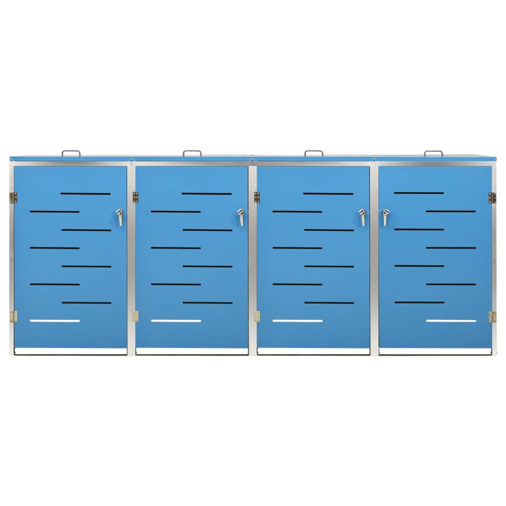 Mülltonnenbox für 4 Tonnen 276,5x77,5x115 cm Edelstahl