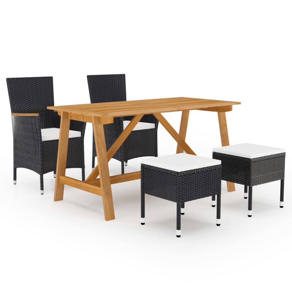5-tlg. Garten-Essgruppe Schwarz