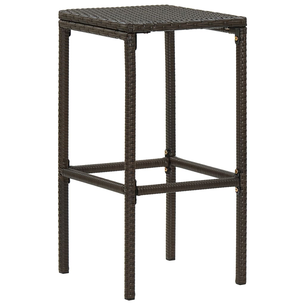 3-tlg. Gartenbar-Set mit Kissen Braun