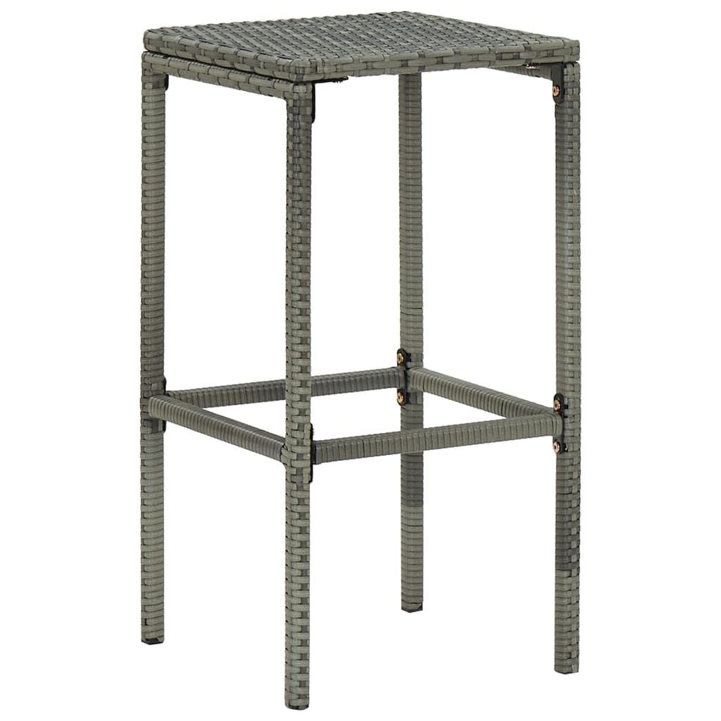 5-piece garden bar set with cushions, grey
