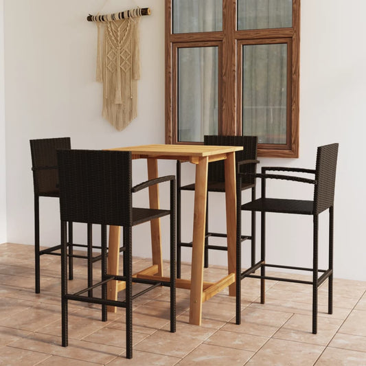 5-piece garden bar set brown