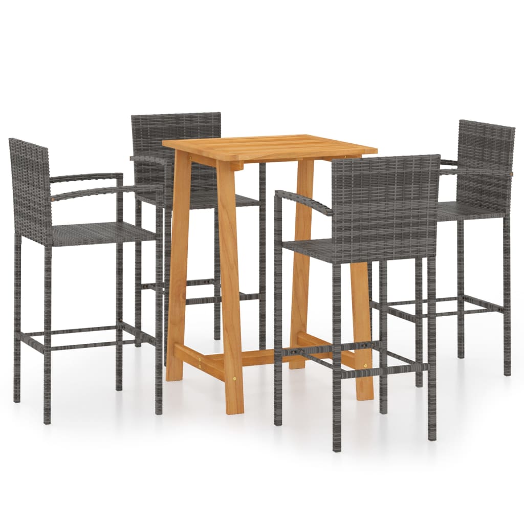 5-piece garden bar set gray