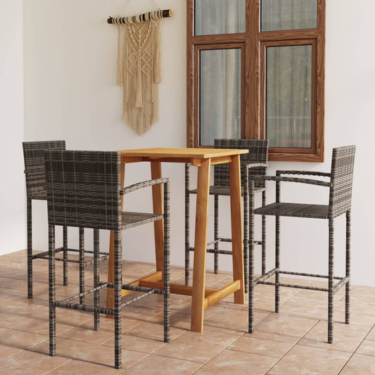5-piece garden bar set gray