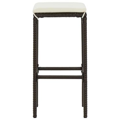 5-tlg. Gartenbar-Set mit Kissen Braun