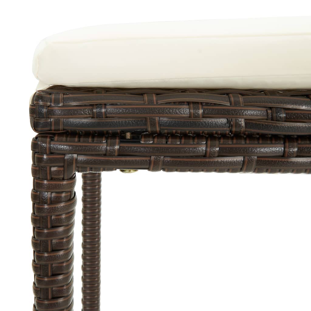 5-piece garden bar set with cushions, brown