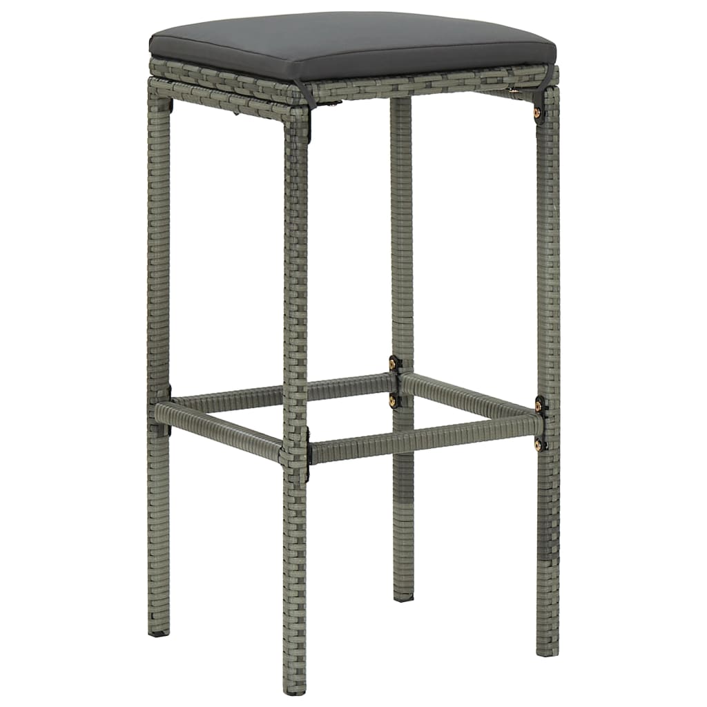 5-piece garden bar set with cushions, grey
