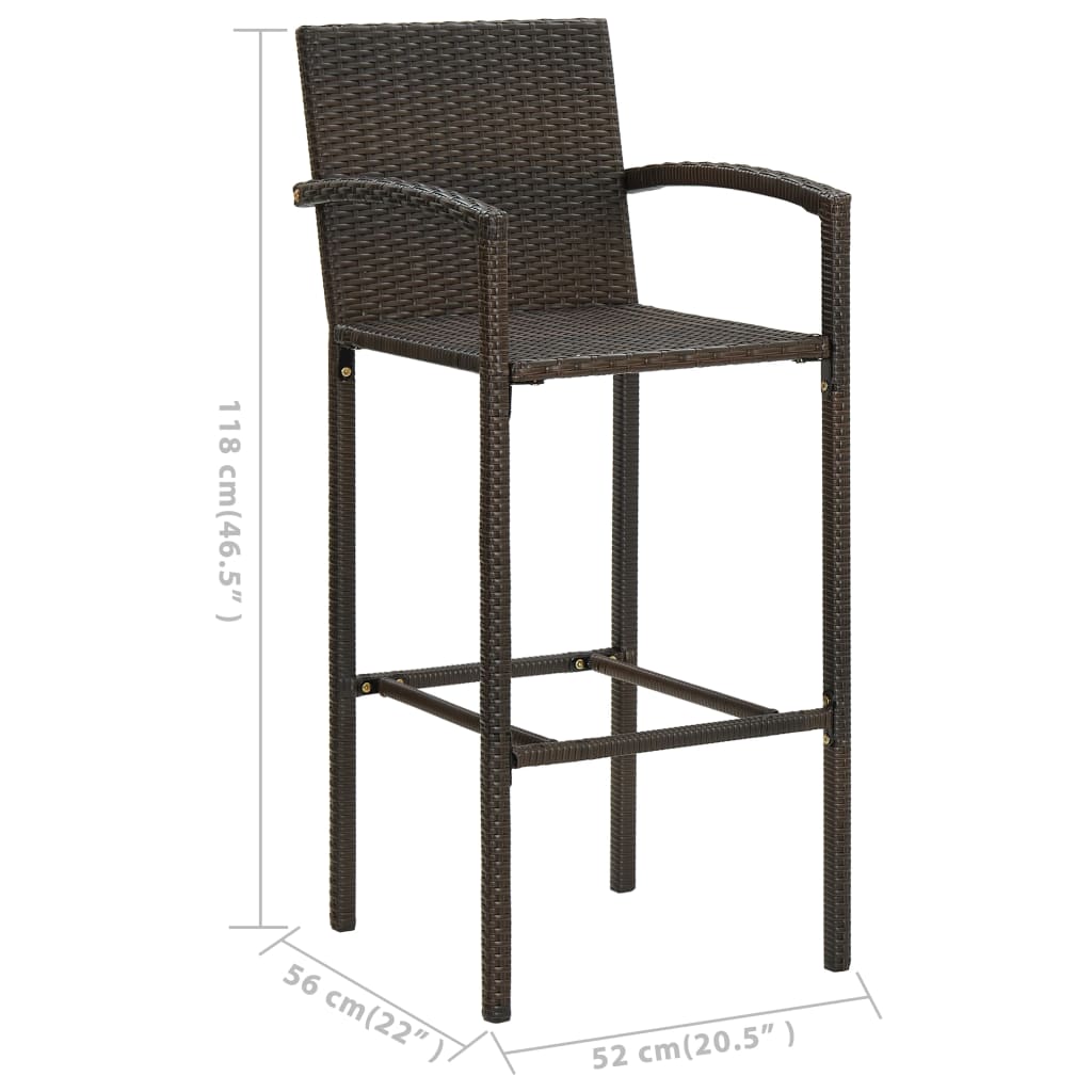 5-piece garden bar set brown