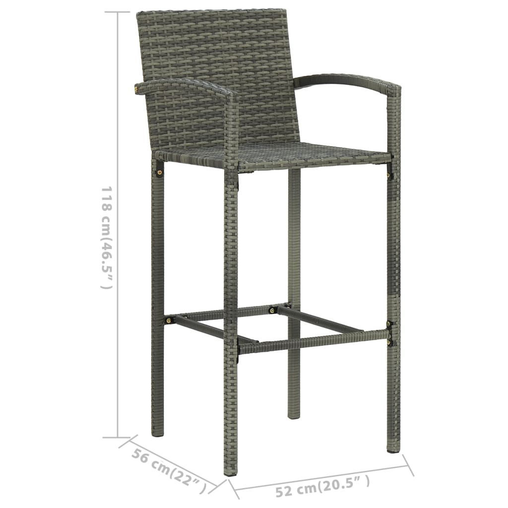 5-piece garden bar set gray