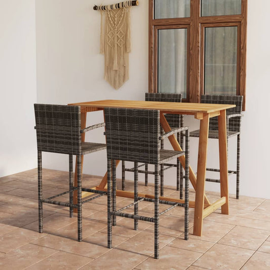 5-piece garden bar set gray