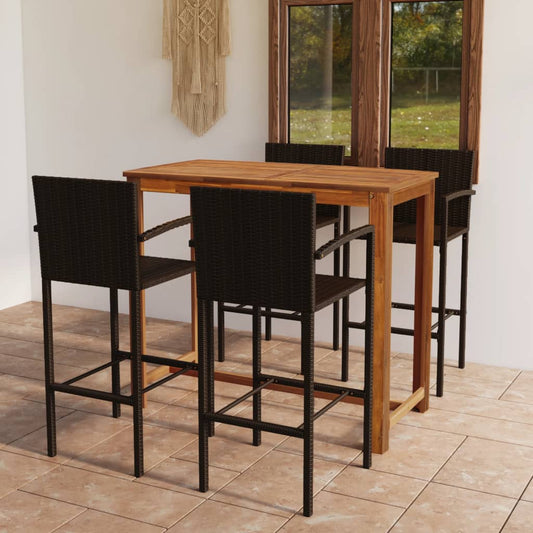 5-piece garden bar set brown