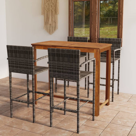 5-piece garden bar set gray