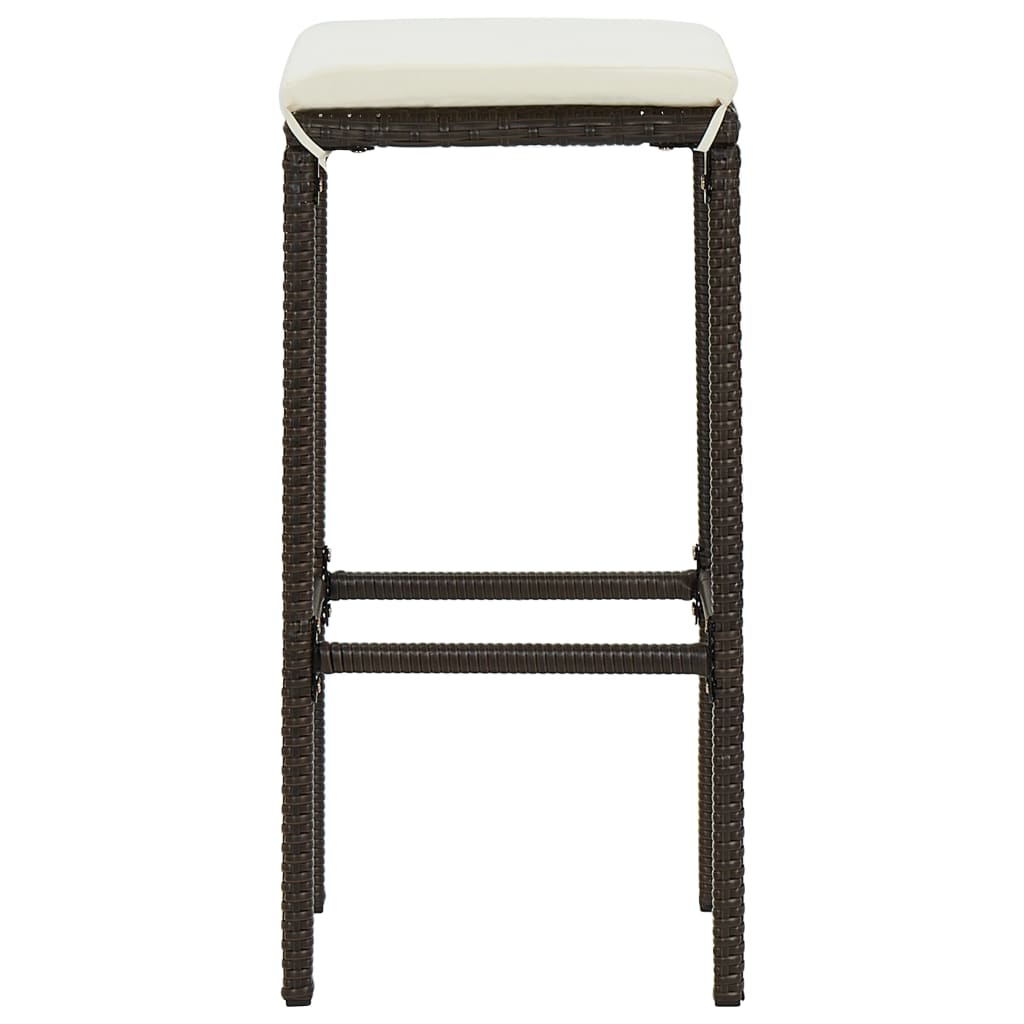 7-tlg. Gartenbar-Set mit Kissen Braun