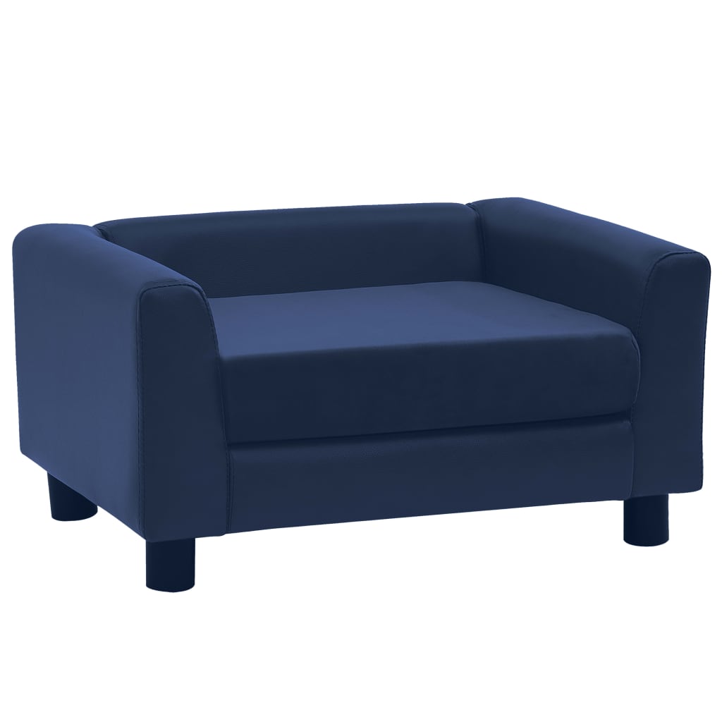 Hundesofa Schaumstoffkissen Blau 60x43x30 cm Plüsch Kunstleder