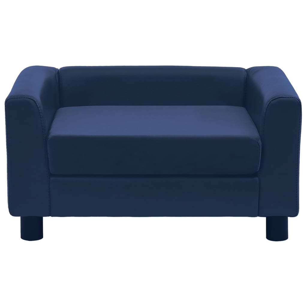 Hundesofa Schaumstoffkissen Blau 60x43x30 cm Plüsch Kunstleder