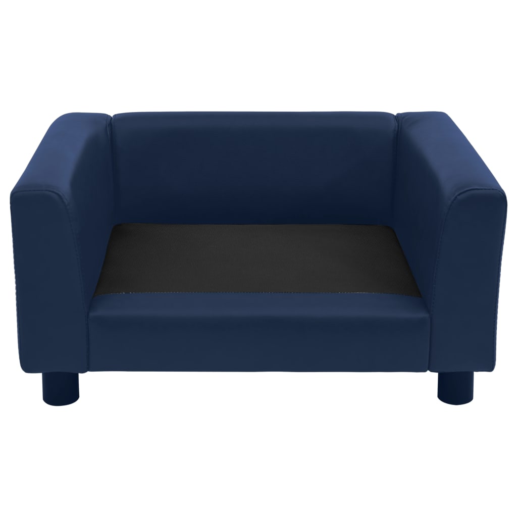 Hundesofa Schaumstoffkissen Blau 60x43x30 cm Plüsch Kunstleder