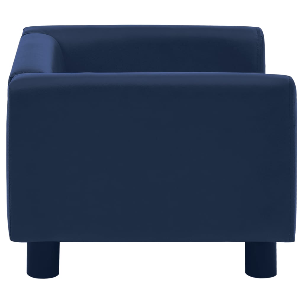 Hundesofa Schaumstoffkissen Blau 60x43x30 cm Plüsch Kunstleder