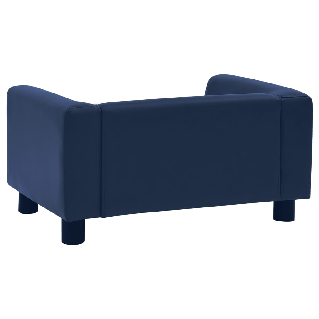 Hundesofa Schaumstoffkissen Blau 60x43x30 cm Plüsch Kunstleder