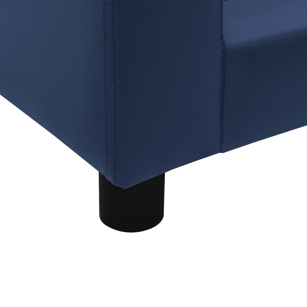 Hundesofa Schaumstoffkissen Blau 60x43x30 cm Plüsch Kunstleder