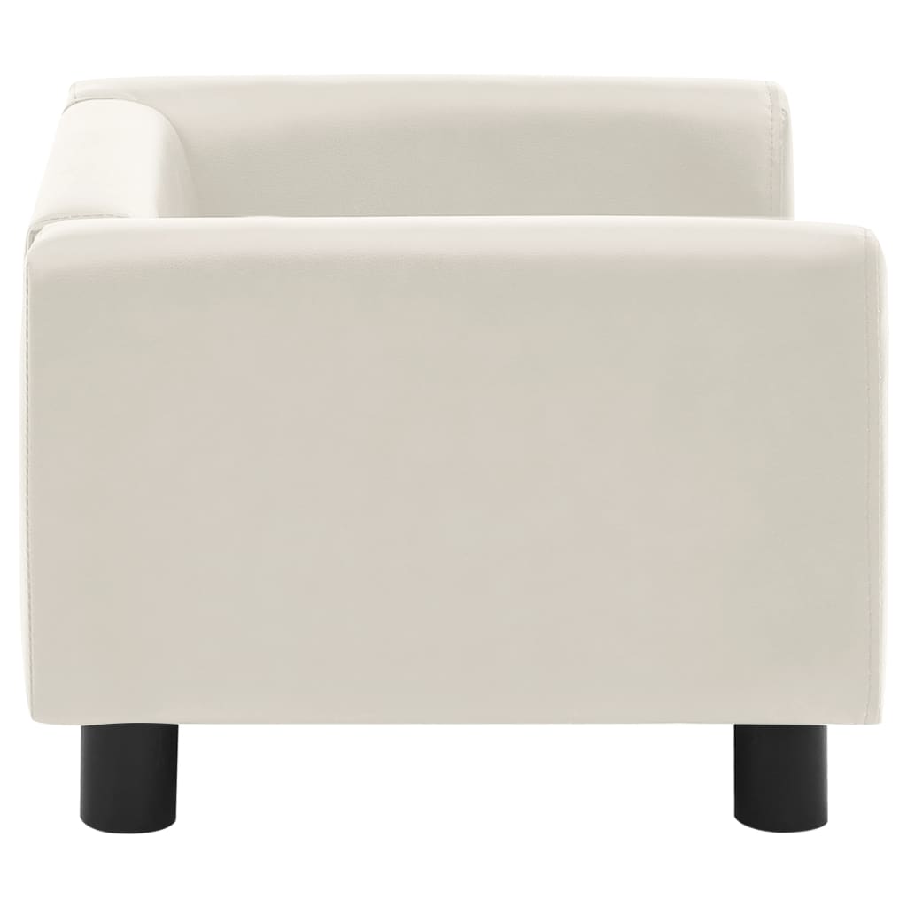 Hundesofa Schaumstoffkissen Creme 60x43x30 cm Plüsch Kunstleder