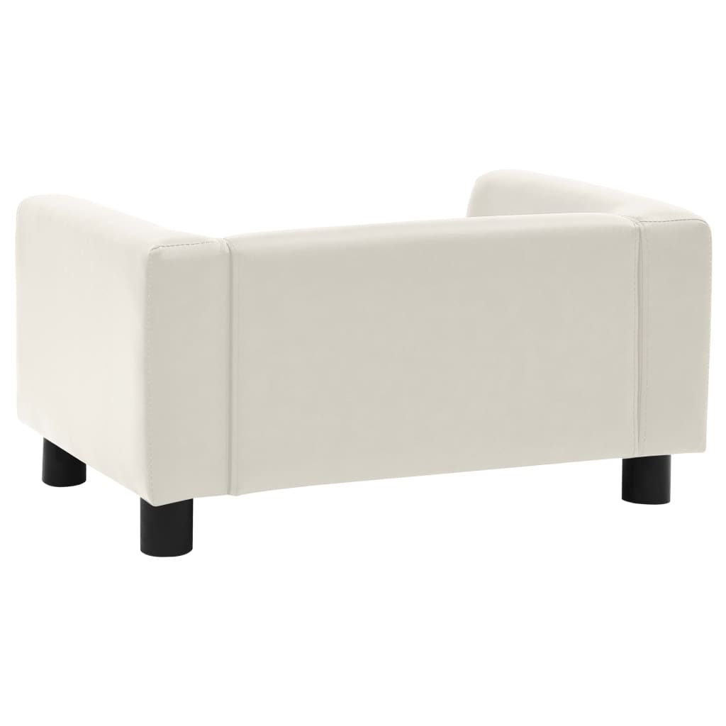 Hundesofa Schaumstoffkissen Creme 60x43x30 cm Plüsch Kunstleder