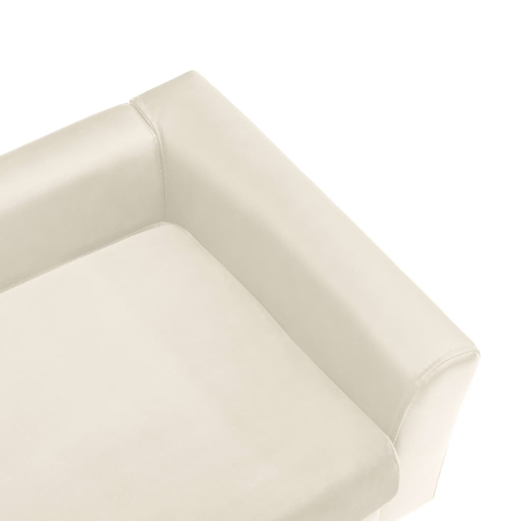 Hundesofa Schaumstoffkissen Creme 60x43x30 cm Plüsch Kunstleder