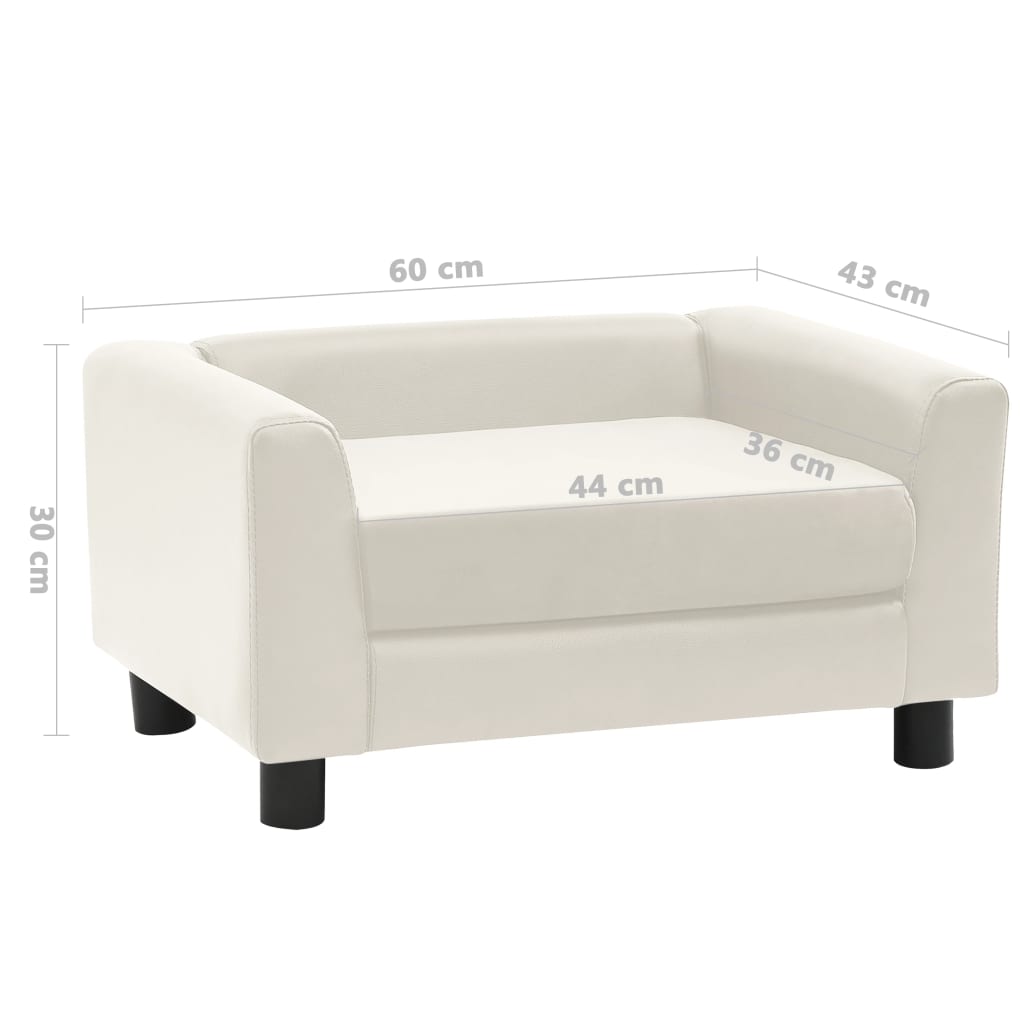 Hundesofa Schaumstoffkissen Creme 60x43x30 cm Plüsch Kunstleder