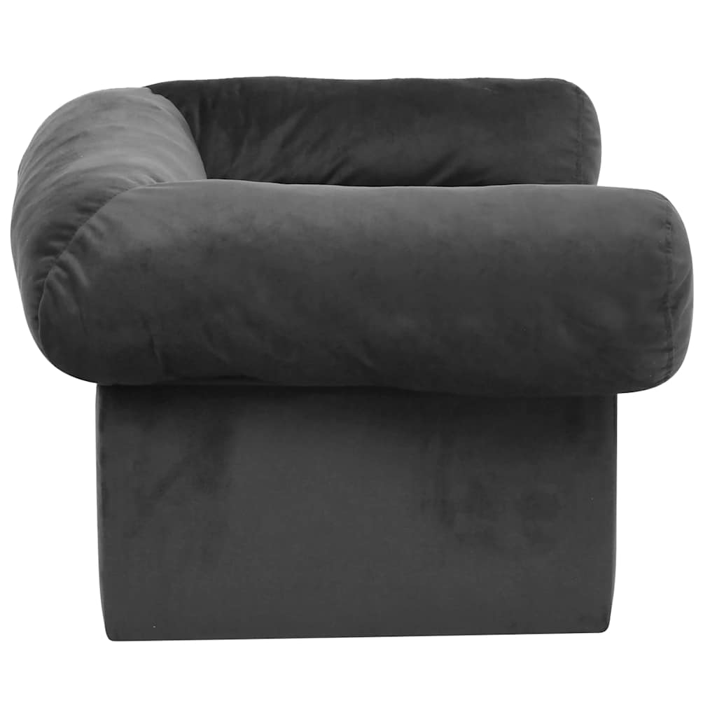 Canapé pour chien avec tiroir gris foncé 75x50x38 cm peluche