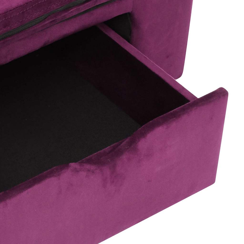 Dog sofa with drawer burgundy red 75x50x38 cm plush