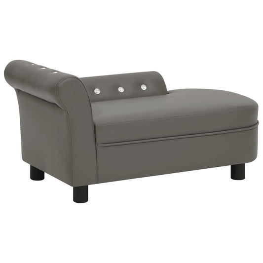 Hundesofa Grau 83x45x42 cm Kunstleder