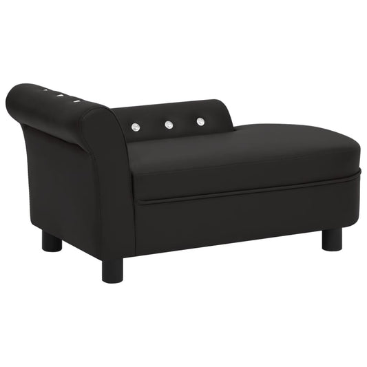Hundesofa Schwarz 83x45x42 cm Kunstleder