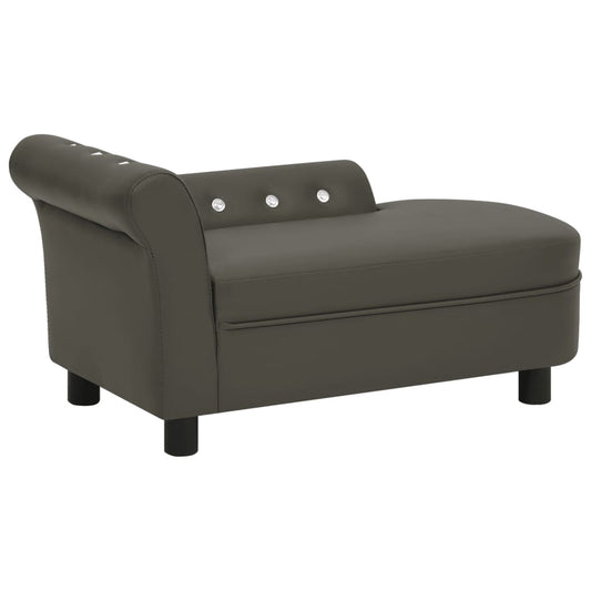 Hundesofa Dunkelgrau 83x45x42 cm Kunstleder