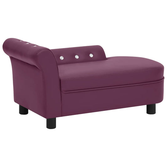 Hundesofa Burgunderrot 83x45x42 cm Kunstleder