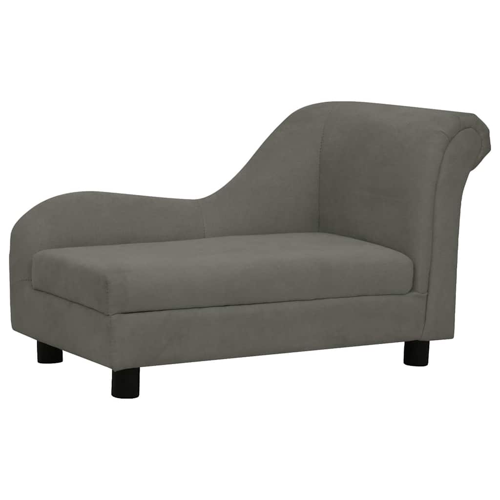 Dog sofa with cushion dark grey 83x44x44 cm plush
