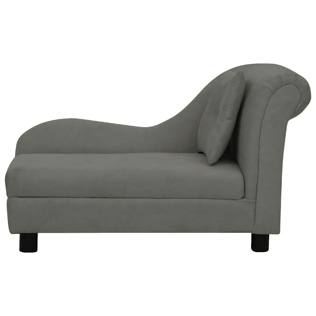 Dog sofa with cushion dark grey 83x44x44 cm plush