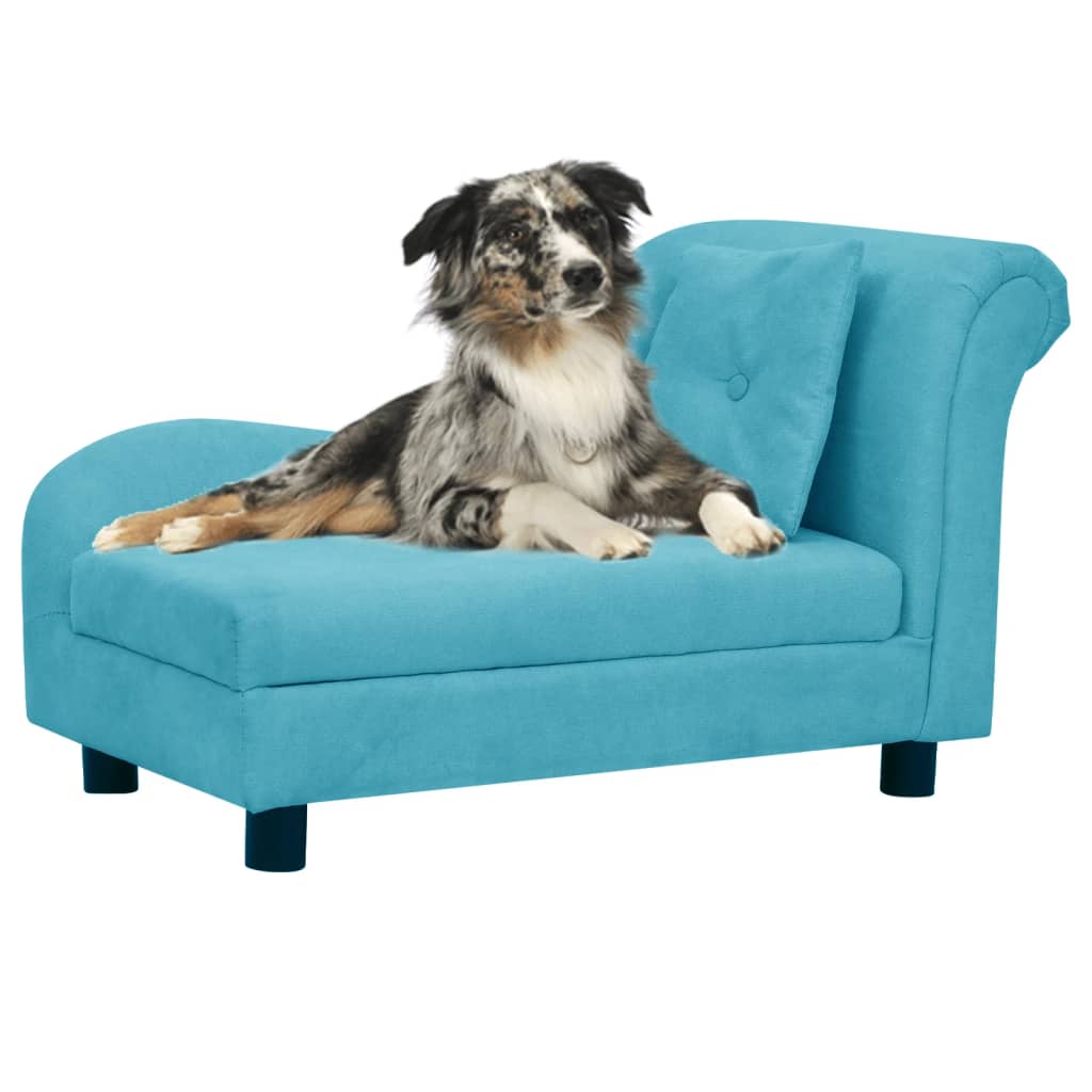 Hundesofa mit Kissen Türkis 83x44x44 cm Plüsch