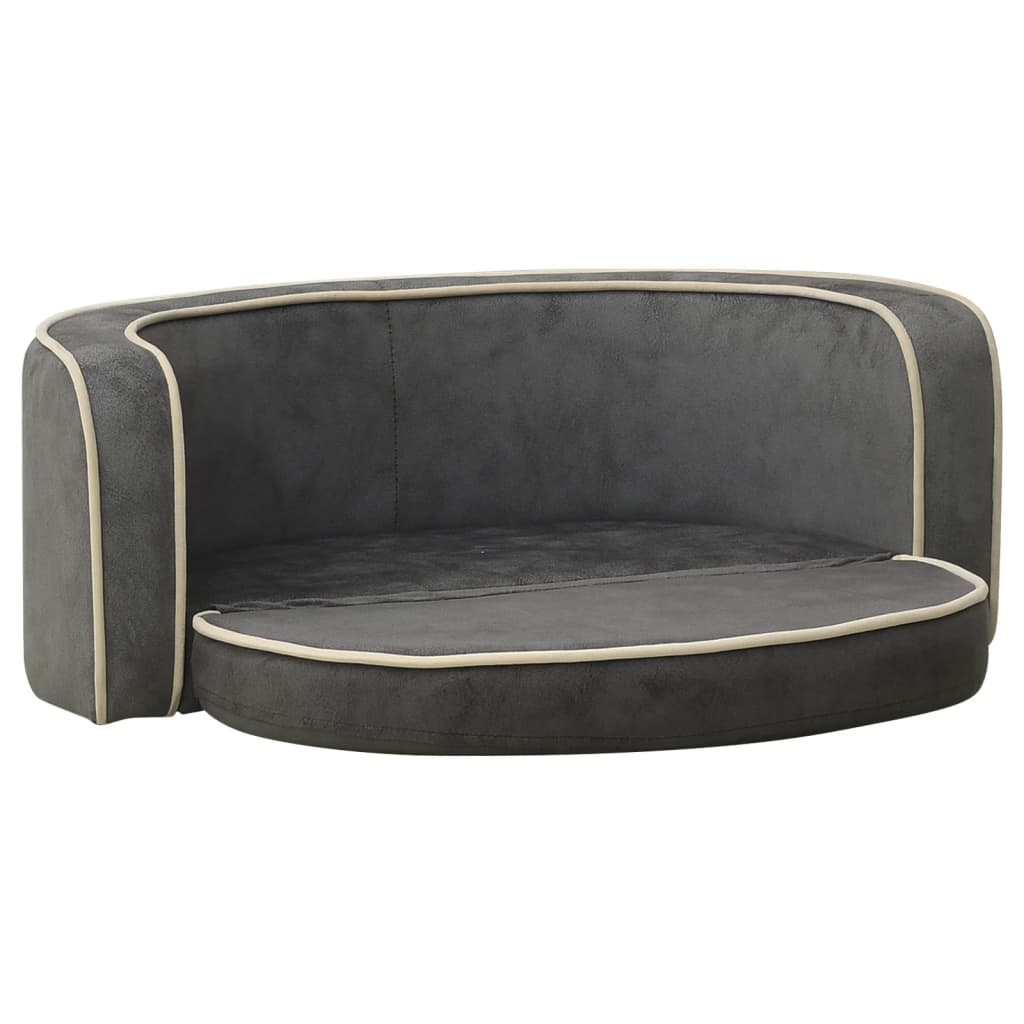 Hundesofa Klappbar Grau 73x67x26 cm Plüsch Waschbares Kissen