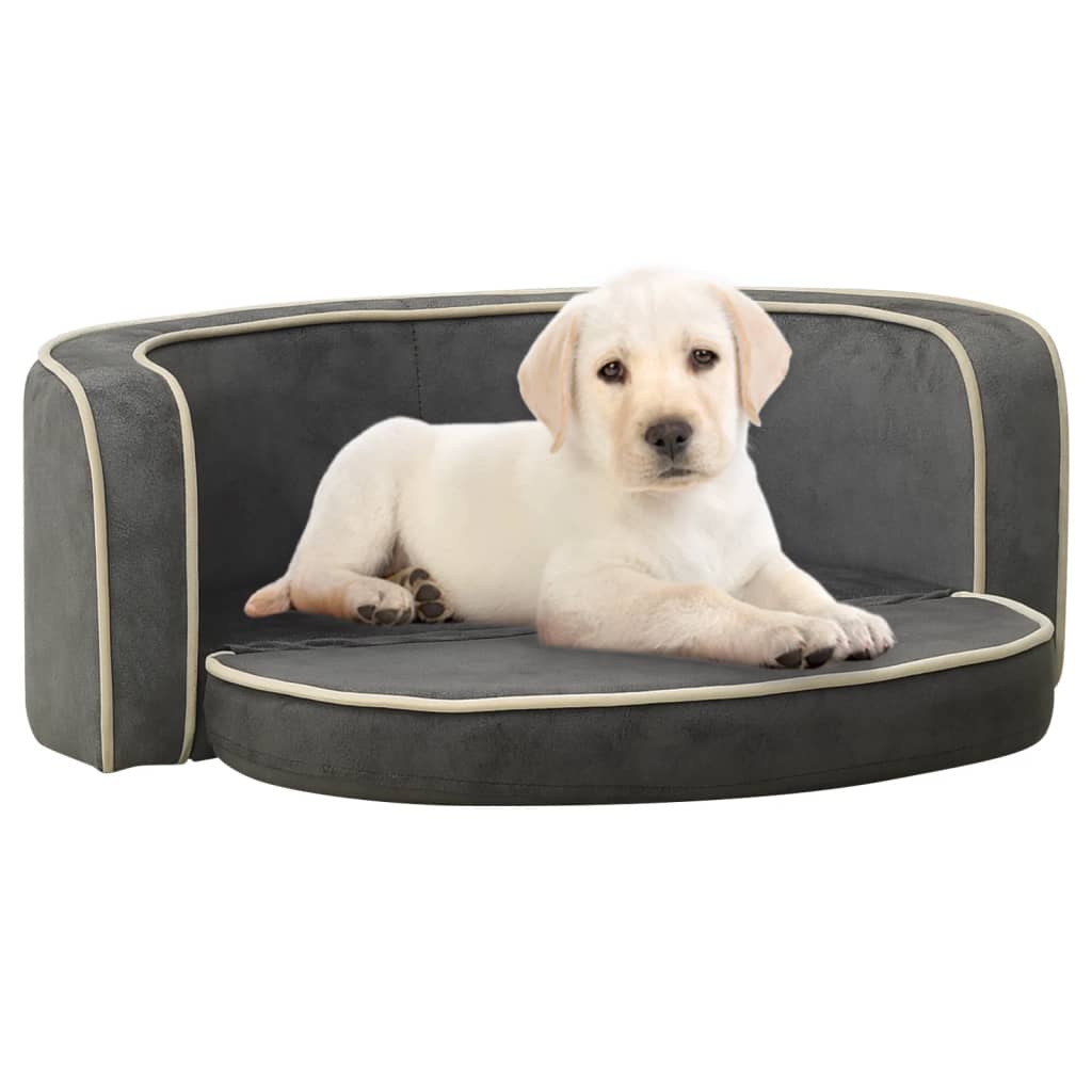 Hundesofa Klappbar Grau 73x67x26 cm Plüsch Waschbares Kissen