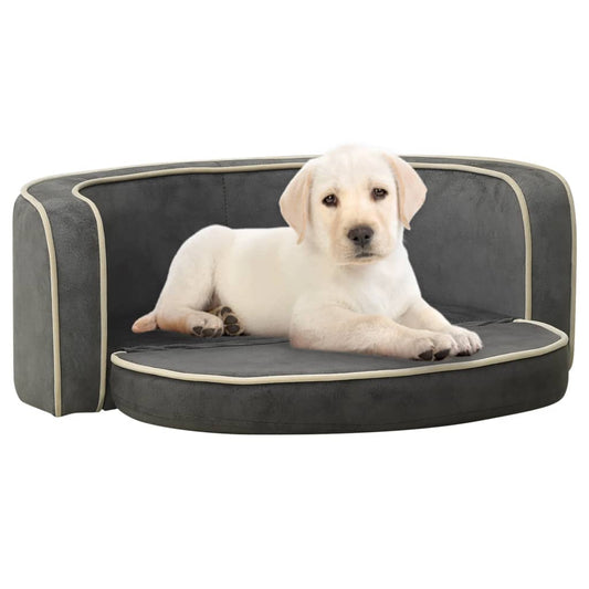 Hundesofa Klappbar Grau 73x67x26 cm Plüsch Waschbares Kissen
