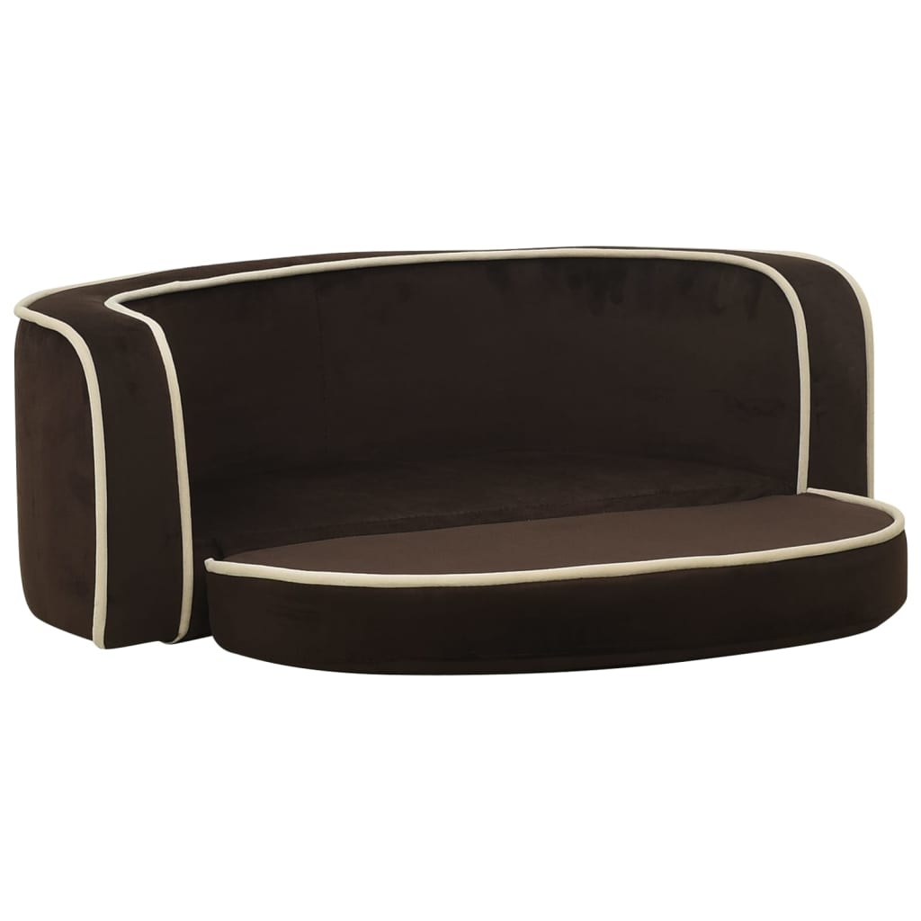 Klappbares Hundesofa mit waschbaren Kissen 73x67x26 cm Plüsch Braun