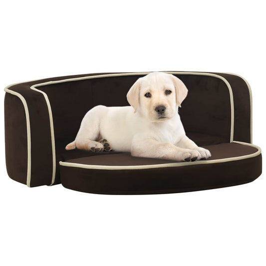 Klappbares Hundesofa mit waschbaren Kissen 73x67x26 cm Plüsch Braun
